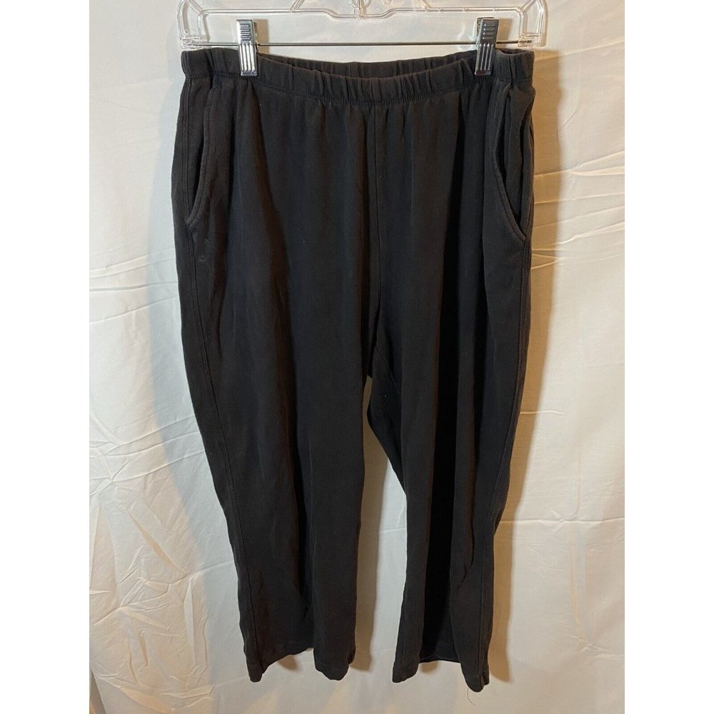 Lands End Sweatpants Womens Medium Black Lounge Ladies‎ 29x20.